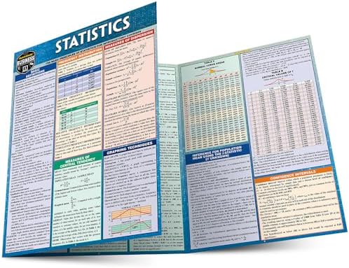 Statistics Laminate Reference Chart: Parameters, Variables, Intervals, Proportions (Quickstudy: Academic ) by John Mijares PhD