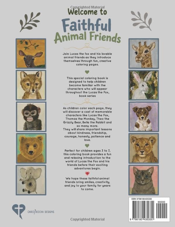 Faithful Animal Friends: A Bible-Based coloring and activity book by Caro/Rocha designs by CARO/ROCHA Design