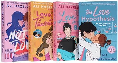 Ali Hazelwood 4 Book Collection set: The Love Hypothesis, Love on the Brain, Love Theoretically & Not In Love by Ali Hazelwood