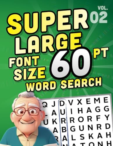 SUPER LARGE FONT SIZE 60 pt WORD SEARCH, vol. 02: Huge Print Puzzle Book with XL Letters for the Visually Impaired and Seniors (THEMED WORD SEARCH, SUPER LARGE FONT SIZE 60 pt) by DB Publishing