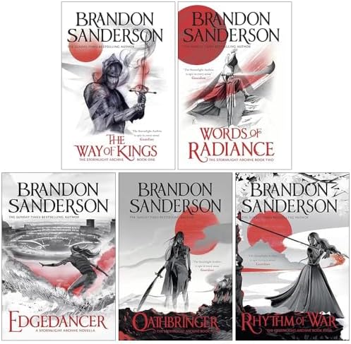 The Stormlight Archive Series 5 Books Collection Set by Brandon Sanderson (The Way of Kings Book 1, Words of Radiance Book 2, Oathbringer Book 3, Rythm of War Book 4 & Edgedancer) by Brandon Sanderson