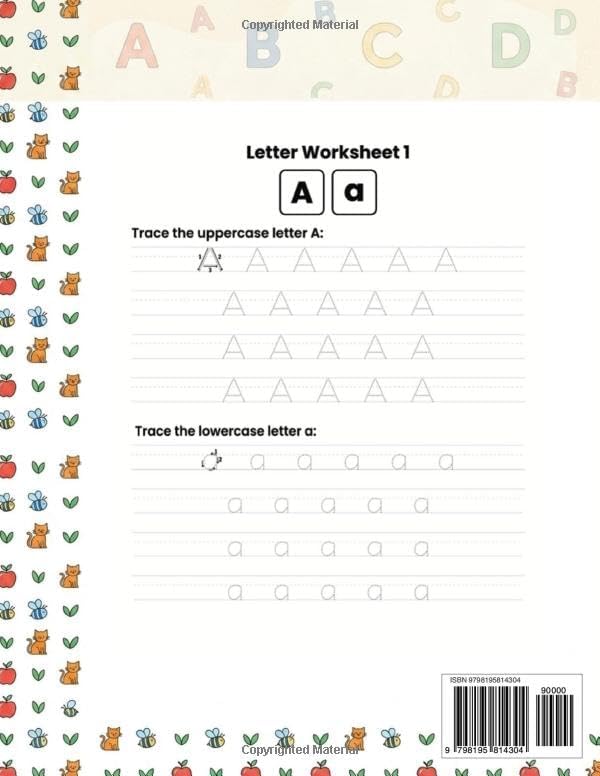 Alphabet Tracing Workbook for Kids Ages 3-5: Learn to Write Letters A–Z: Handwriting Practice Book with Uppercase and Lowercase Letters for Preschool and Kindergarten Kids by PMIS