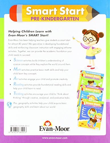 Evan-Moor Smart Start, Grade Pre-K Activity Book - Learning Enrichment Workbook for Science, Math & Reading by Evan Moor