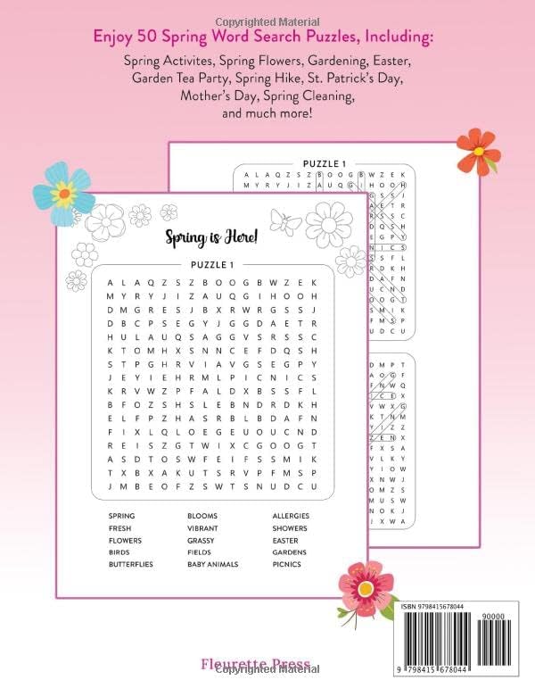 Spring Word Search Book for Adults, Teens & Seniors in Large Print: Word Search Puzzles with Spring & Easter Themes! by Fleurette Press