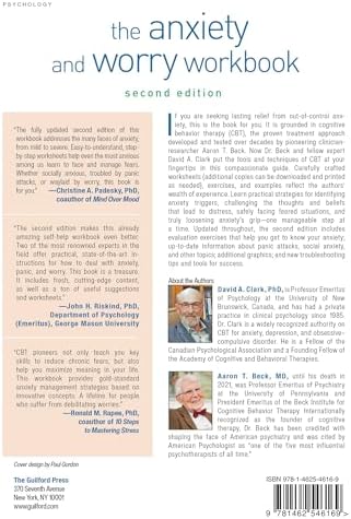 The Anxiety and Worry Workbook: The Cognitive Behavioral Solution by David A. Clark