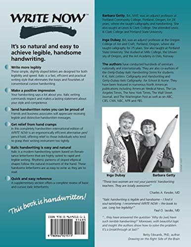 Write Now: The Getty-Dubay Program for Handwriting Success by Barbara Getty