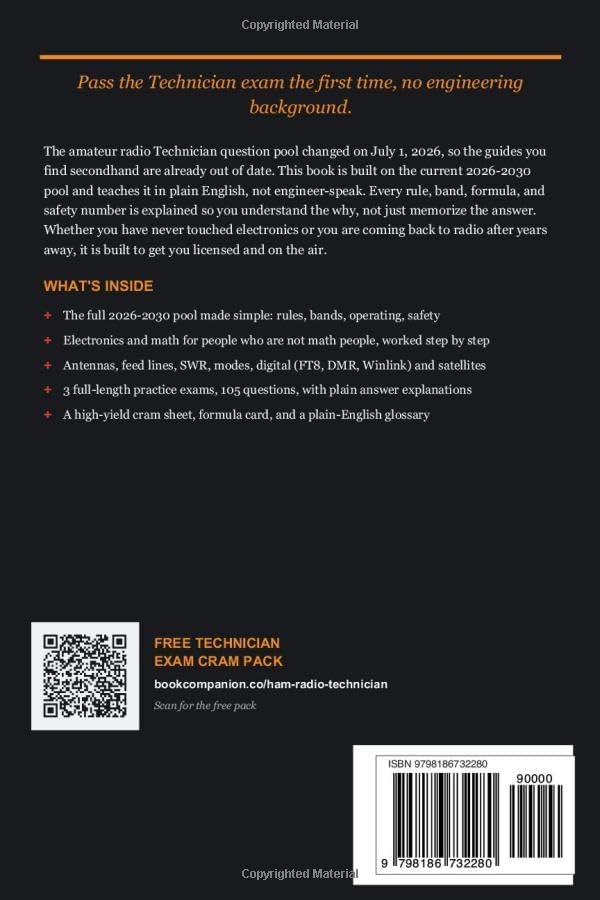 The Ham Radio Technician Class License Study Guide 2026-2030: Complete FCC Element 2 Exam Prep with the Full Question Pool, Plain-English Explanations, and 3 Practice Tests, No Experience Needed by Dale Whitman