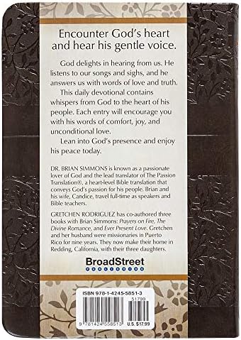 I Hear His Whisper: Encounter God's Heart for You, 365 Daily Devotions (The Passion Translation) (Imitation Leather) – Daily Messages of God's Love, Perfect Gift for Friends, Family, Birthdays, Holidays, and More. by Brian Simmons