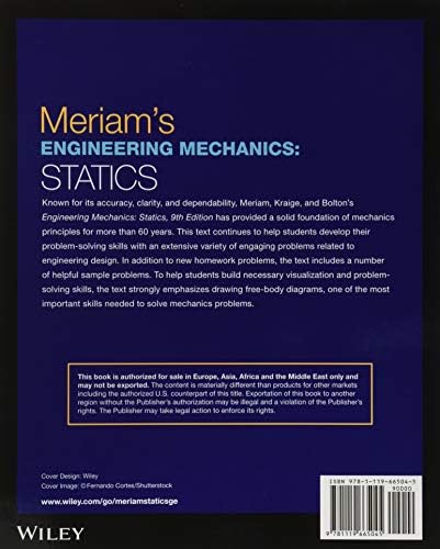 Meriam's Engineering Mechanics: Statics, Global Edition by James L. Meriam