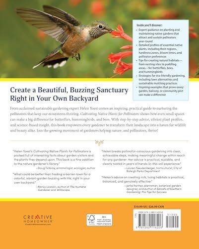 Cultivating Native Plants for Pollinators: A Comprehensive Guide to Attracting Birds, Bees and Butterflies (Creative Homeowner) Native Gardening for Every U.S. Region Using Sustainable Practices by Helen Yoest