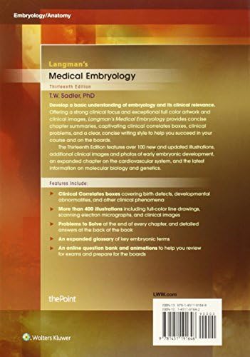 Langman's Medical Embryology by Ph.D. Sadler, T. W.