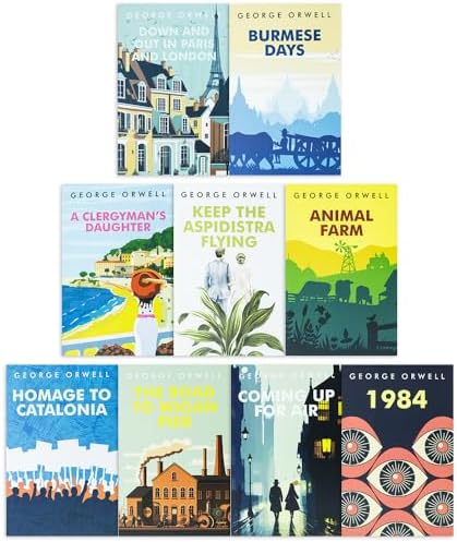 The Greatest Works of George Orwell 9 Books Set (Homage to Catalonia, Burmese Days, 1984, Animal Farm, The Road to Wigan Pier, Down and Out in Paris and London) by George Orwell