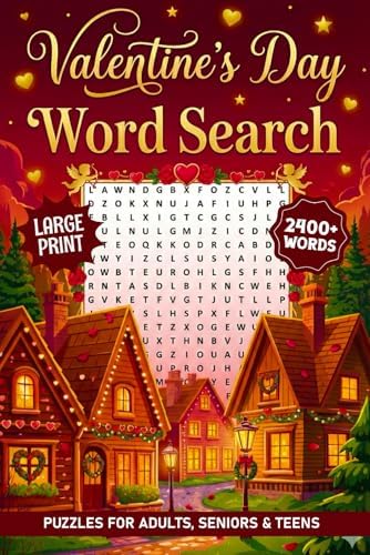 Valentine's Day Large Print Word Search For Seniors: 2400+ Romantic Season Themed Words To Find, Fun Valentine's Day Activity Book For Adults & Teens by BlueMoon Press