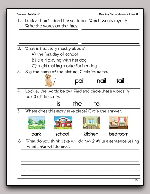 Summer Solutions Reading Comprehension Level K by SUMMER SOLUTIONS. MINUTES A DAY - MASTERY FOR A LIFETIME!