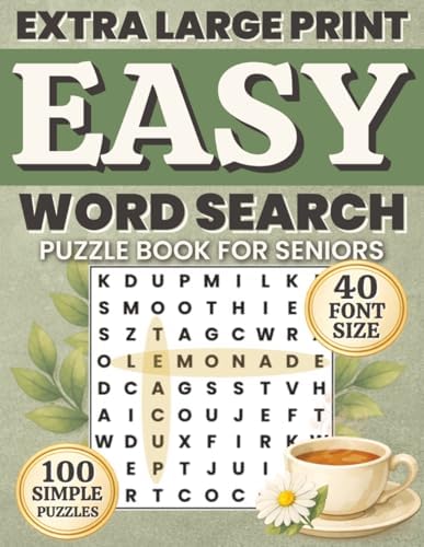Easy Word Search for Seniors with Dementia: 100 frustration-free extra large print puzzles with simple everyday words, 6 words per puzzle, and 40 pt ... comfort. (Comfort Word Finds Collection) by Simple Joy Puzzling