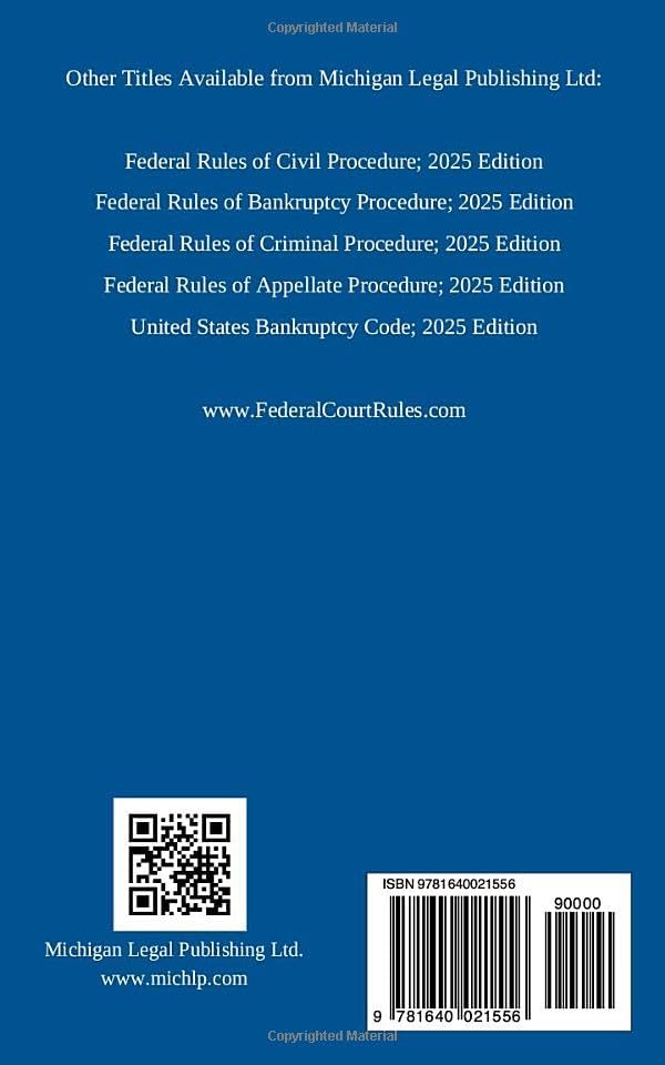 Federal Rules of Evidence; 2025 Edition: With Internal Cross-References by Michigan Legal Publishing Ltd.