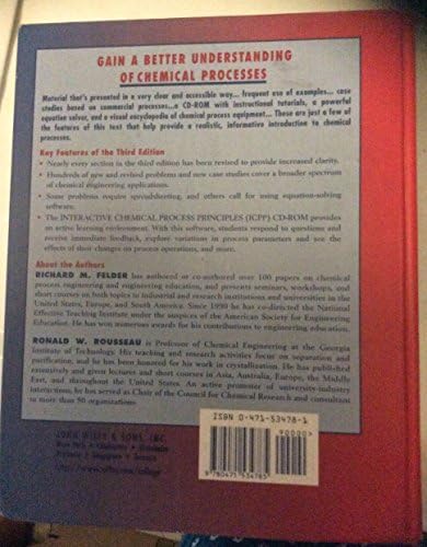 Elementary Principles of Chemical Processes by Richard M. Felder