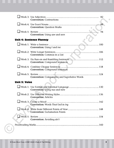 Evan-Moor Daily 6-Trait Writing, Grade 2, Homeschool and Classroom Resource Workbook, Reproducible Worksheets, Teaching Edition, Lesson Plans, Ideas, Organization, Word Choice, Sentence Fluency, Voice by Evan-Moor Educational Publishers