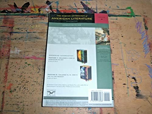 The Norton Anthology of American Literature: Literaure to 1820, 6th Edition, Vol A by Nina Baym