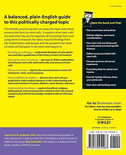Stem Cells For Dummies by Lawrence S.B. Goldstein