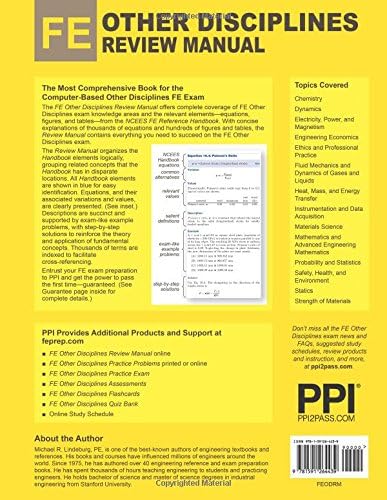 PPI FE Other Disciplines Review Manual – A Comprehensive Review Guide to Pass the NCEES FE Exam by Michael R. Lindeburg PE