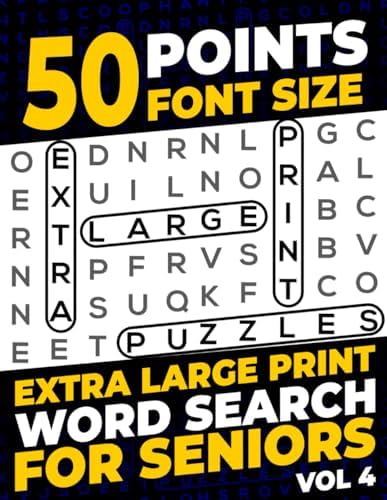 50 Points Font Size Extra Large Print Word Search for Seniors: 50 XXL Jumbo Print puzzles with 1000 words - Vol 4 by Firefly Press