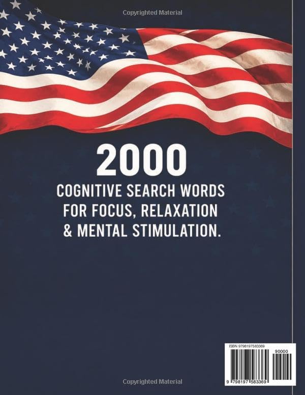 LARGE PRINT EASY & RELAXING WORD SEARCH PUZZLES FOR SENIORS: MEMORIAL DAY: 2,000 COGNITIVE SEARCH WORDS FOR FOCUS , RELAXATION & MENTAL STIMULATION by Brian R Flynn