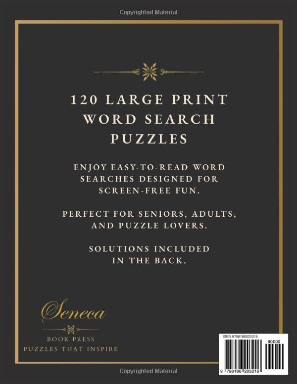 New Year Word Search for Seniors: 120 Large Print Puzzles for Relaxation, Screen-Free Fun, and Easy-to-Read Entertainment (Large Print Holiday Word Search Collection for Seniors) by Seneca Book Press