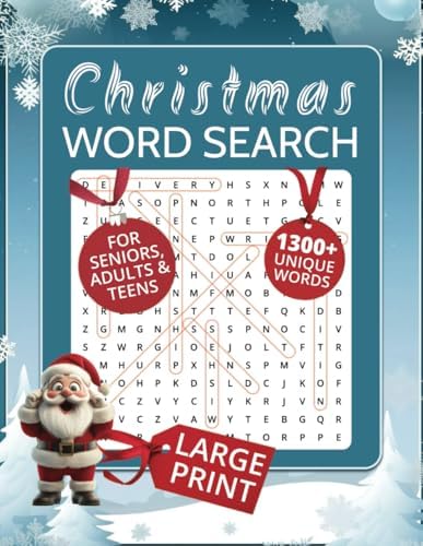 Christmas Word Search for Seniors, Adults & Teens: 90 Relaxing Large Print Winter Holiday-Themed Word Find Puzzles by Enigmatic Crow