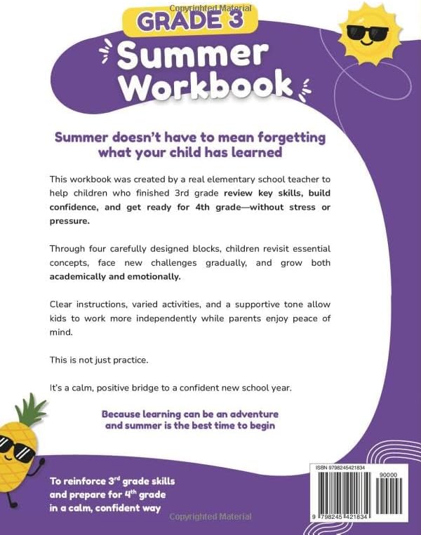 3rd Grade Summer Workbook: A Teacher-Created 3rd to 4th Grade Summer Workbook with Math, Reading, Writing, Science, SEL and Spanish by Elementary Made Easy