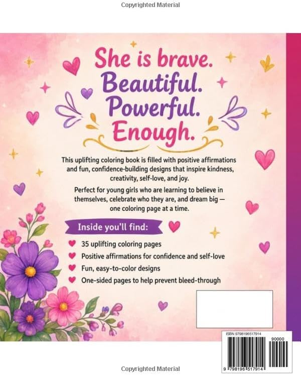 Brave & Beautiful: Positive Affirmation Coloring Book for Young Girls by Roxx Boxx