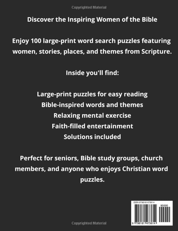 Women of the Bible Large Print Word Search for Seniors: 100 Bible Word Search Puzzles Featuring Inspiring Women of Scripture (Bible Based Word Searches) by K J Zuco