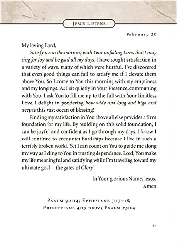 Jesus Listens: Daily Devotional Prayers of Peace, Joy, and Hope (A 365-Day Prayer Book) by Sarah Young