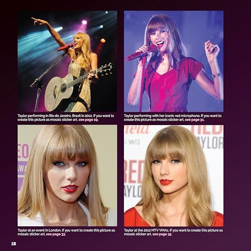 Ultimate Taylor Swift Sticker Mosaic Art: 13 Fearless Mosaic Art Designs & Fun Facts (Design Originals) For Swifties of All Ages - Sticker-by-Number Activity Book with Removable, Reusable Stickers by Logan Powell