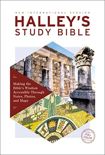 NIV, Halley's Study Bible (A Trusted Guide Through Scripture), Hardcover, Red Letter, Comfort Print: Making the Bible's Wisdom Accessible Through Notes, Photos, and Maps by Zondervan