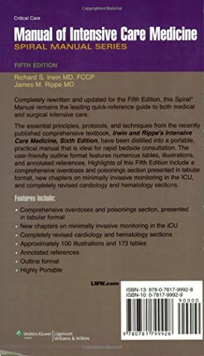 Manual of Intensive Care Medicine (Spiral Manual Series) by Richard S. Irwin