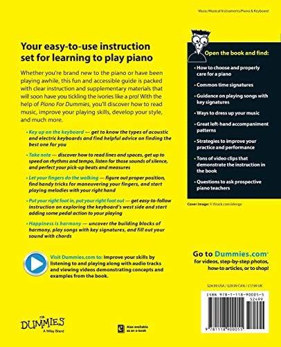 Piano For Dummies, Book + Online Video & Audio Instruction by Hal Leonard Corporation