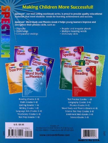 Word Study and Phonics, Grade 4 (Spectrum) by Spectrum
