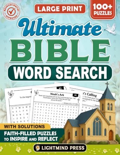 Ultimate Bible Word Search: Inspiring Bible Puzzles to Boost Your Faith and Focus – Large Print Activities for Adults and Seniors by LightMind Press