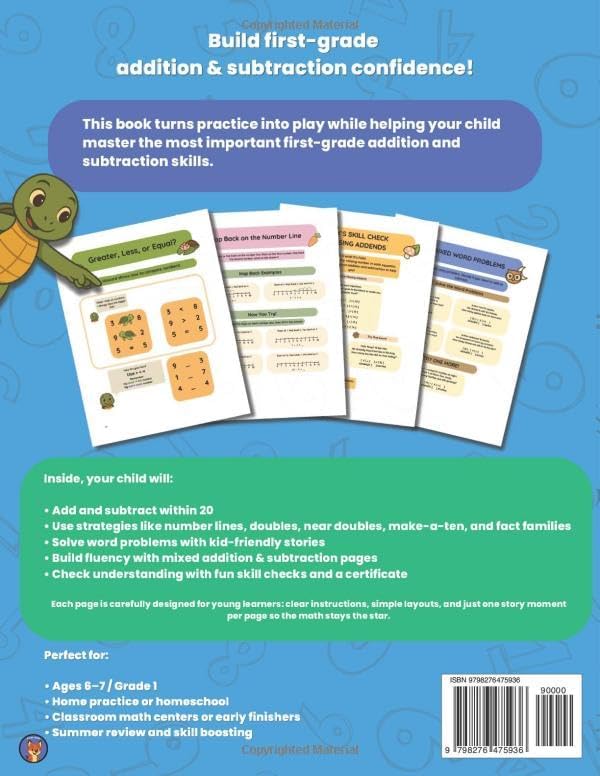 Felix & Friends: First Grade Addition and Subtraction Adventure: Fun Math Workbook for Kids Ages 6–7 | Includes Number Bonds, Making 10, Making 20, Word Problems & Certificate! by Claire Haverly