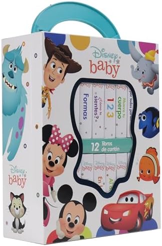 Disney Baby: Mi Primera Biblioteca - 12 Libros De Carton - Incluye personajes de Mickey Mouse, Toy Story, Bambi, Los Increíbles y Mas! - PI Kids (Spanish Edition) by Disney Baby