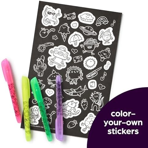 Rainbow Neon Hidden Pictures: Rainbow Activity Book with Neon Markers and Over 40 Stickers, Fun Sticker Puzzle Book for Creative Kids Ages 6-12 (Highlights Hidden Pictures Coloring Kits) by Highlights