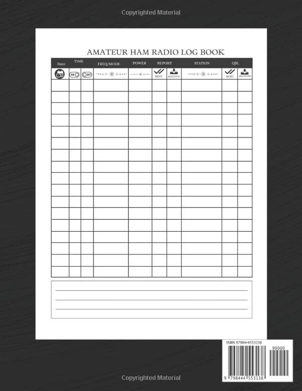 Amateur Radio Station Log Book: Ham Radio Guide /120 page /8,5 x 11 in by A Souad Books