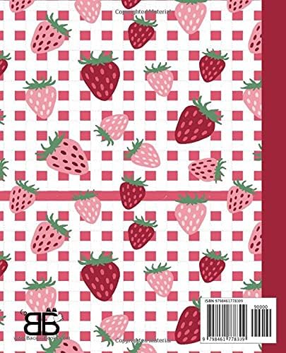 Composition Notebook Wide Ruled: Cute Kawaii Strawberry Wide Ruled Composition Notebook with Pink and Red Strawberries on a Red and White Checkerboard background. by Bacons Books