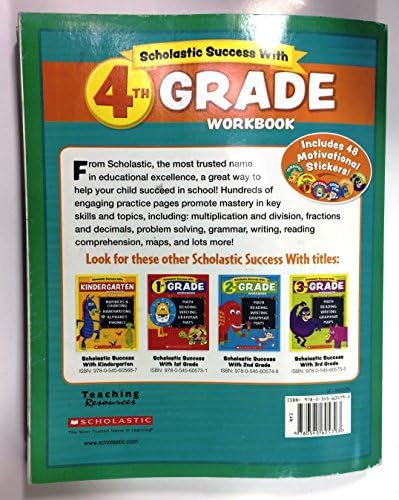 Scholastic - 4th GRADE Workbook with Motivational Stickers (Scholastic Success With) by Scholastic Inc.