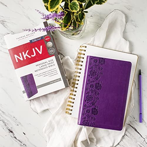 NKJV, End-of-Verse Reference Bible, Personal Size Large Print, Leathersoft, Purple, Red Letter, Comfort Print: Holy Bible, New King James Version by Thomas Nelson