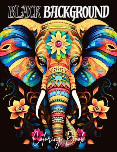 Black Background Coloring Book: 50 Coloring Pages of Flowers, Animals, Landscapes, Mandalas, Architecture and More for Relaxation and Stress Relief by Marijana Larik