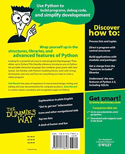 Python For Dummies (For Dummies Series) by Stef Maruch