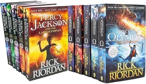 Rick Riordan Percy Jackson and Heroes of Olympus 10 Book Set (The Lightning Thief, The Last Olympian, The Titan's Curse, The Sea of Monsters, The Battle of the Labyrinth, The Lost Hero and more) by Rick Riordan