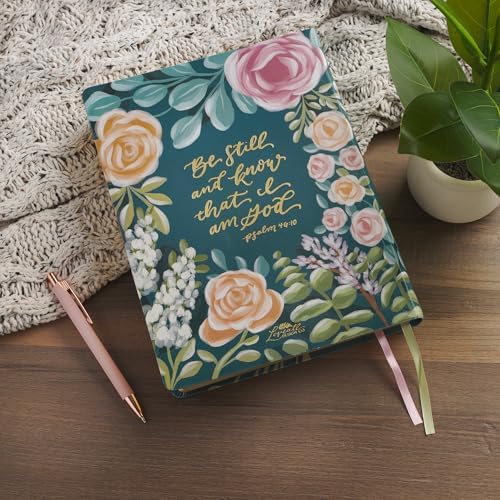KJV Note-taking Bible, Large Print Special Edition, Journal Space, Reading Plan, Maps, Concordance, King James Version Holy Bible, Ally Dark Teal Floral, 10.8 pt. (KJV Note-taking Loveall Edition) by Christian Art Publishers